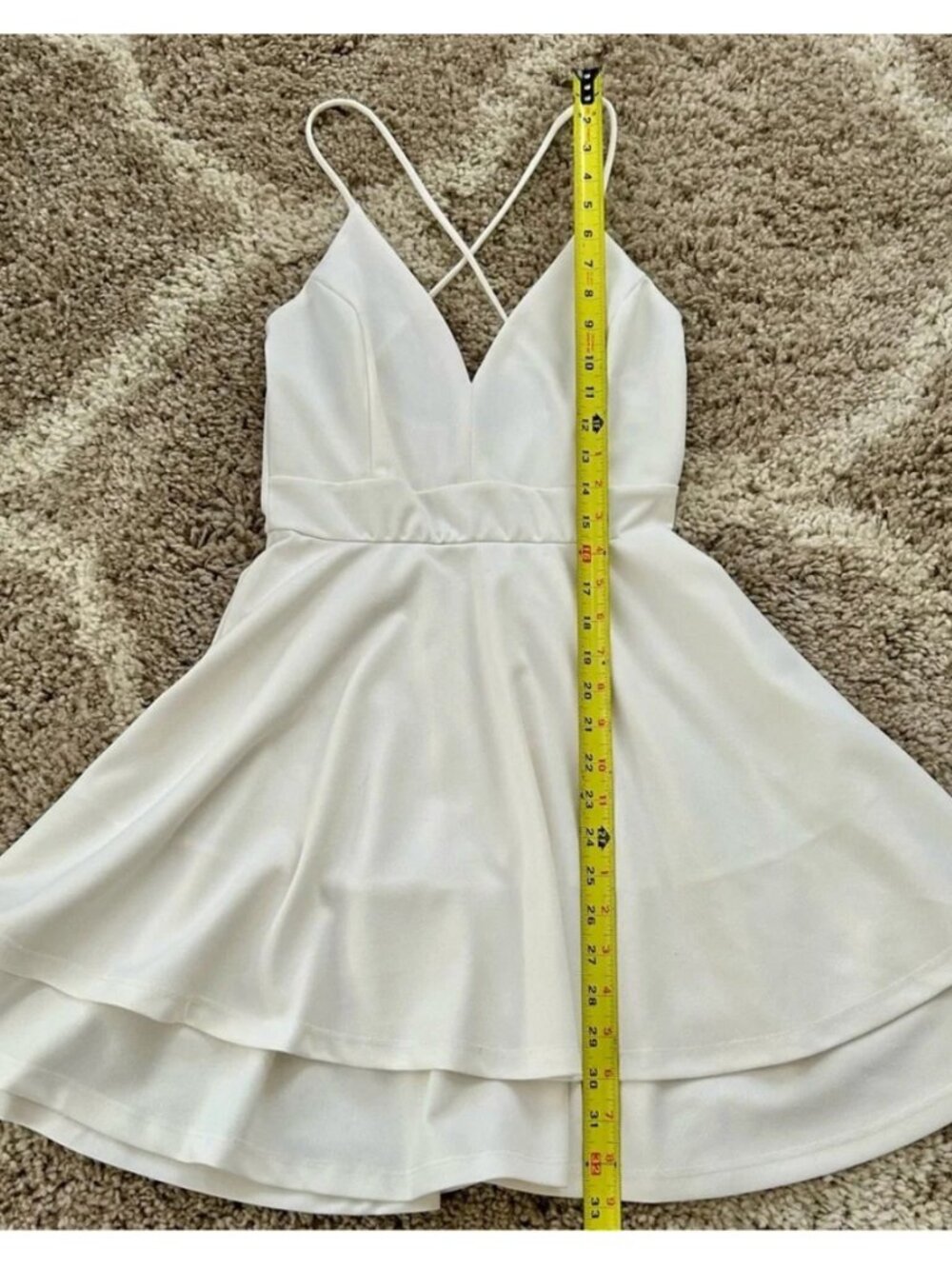 Windsor White Ruffle Flowy Sundress S - Picture 7 of 9